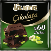 ÜLKER ÇİKOLATA ANTEP FISTIKLI %60 BİTTER KARE ÇİKOLATA